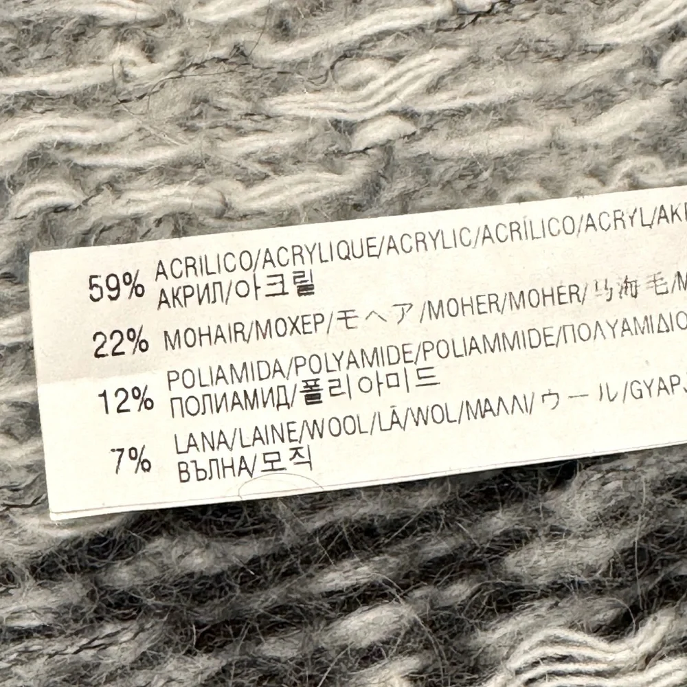 Lara Knit Black & Gray Mohair Wool Sweater Cardigan, Made in Italy 🇮🇹 - size M - Picture 10 of 12